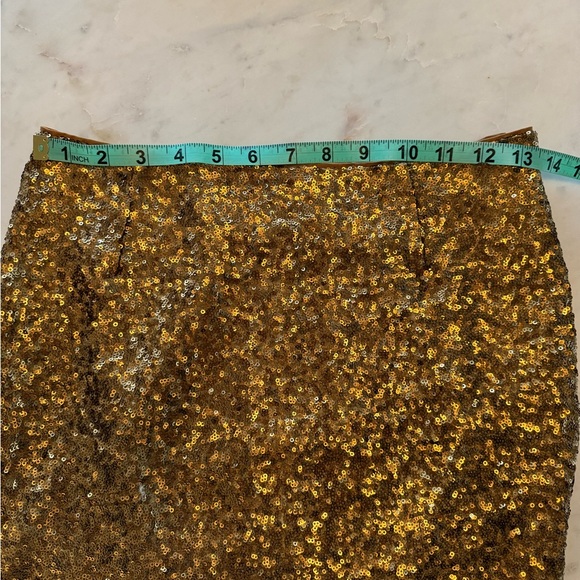 Cache Gold Mini Sequined Skirt Size 0 - Picture 6 of 8